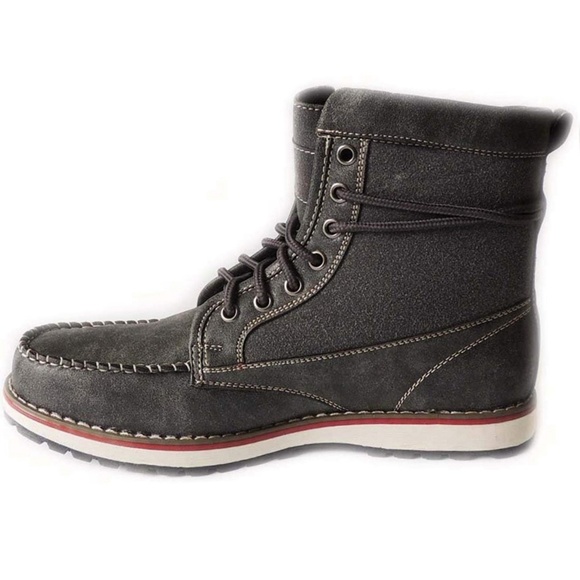 MILITARY COMBAT STYLE ANKLE BOOTS LEATHER LINED SH - Picture 3 of 5